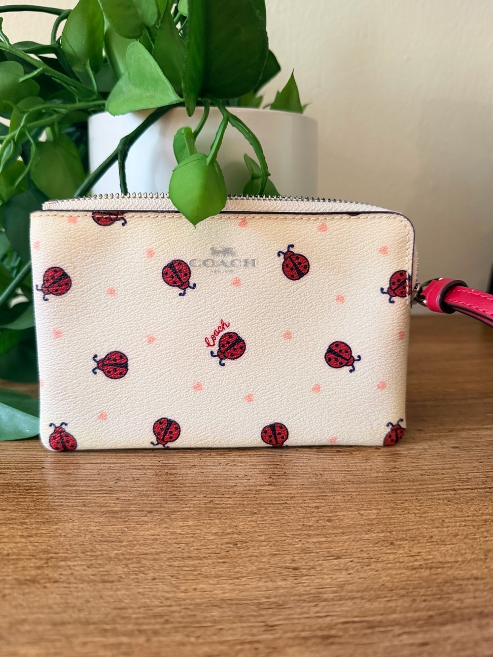 Coach Ladybug Print Wristlet